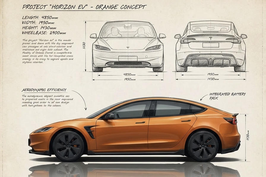 Automotive design direction with modified cars outside a workshop
